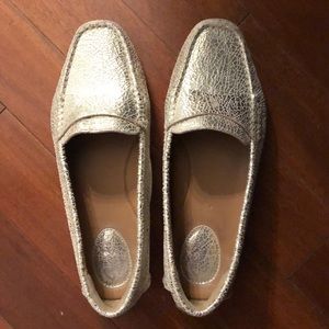 Clark’s metallic loafers